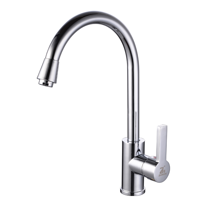 Modern Brass Kitchen Sink Faucet With Cold And Hot Water 