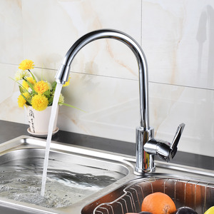 Modern Brass Kitchen Sink Faucet With Cold And Hot Water 