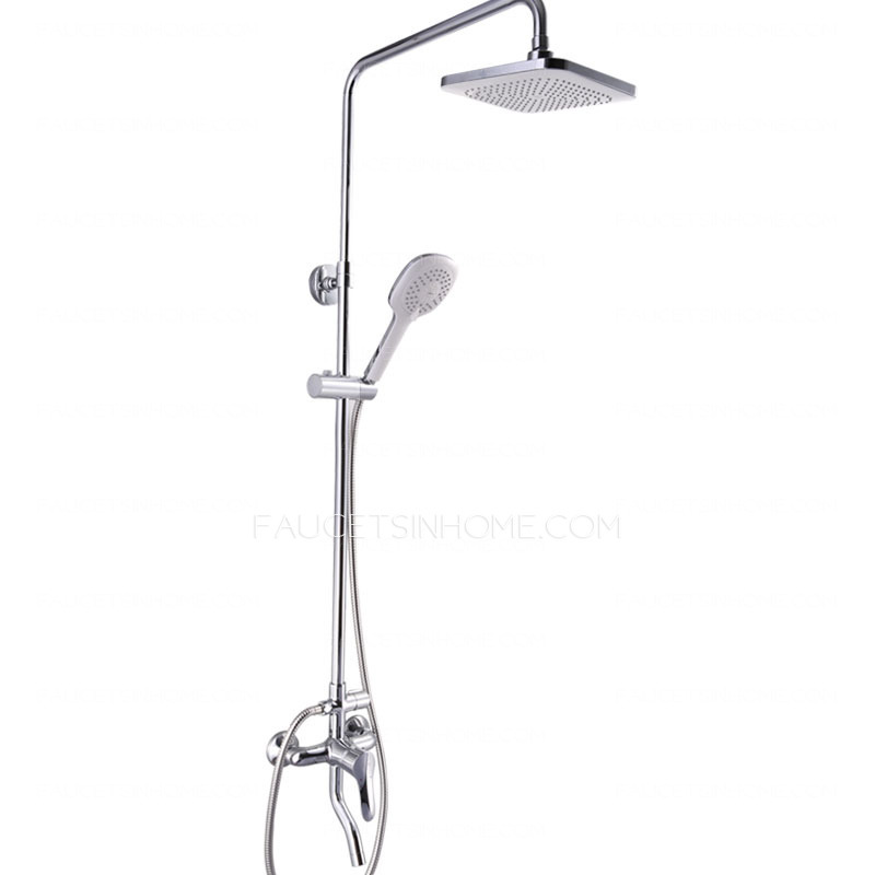 Contemporary Shower Faucet With Square Shaped Top Shower 