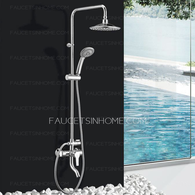 Fashion Outside Shower Faucet With Top And Hand Shower