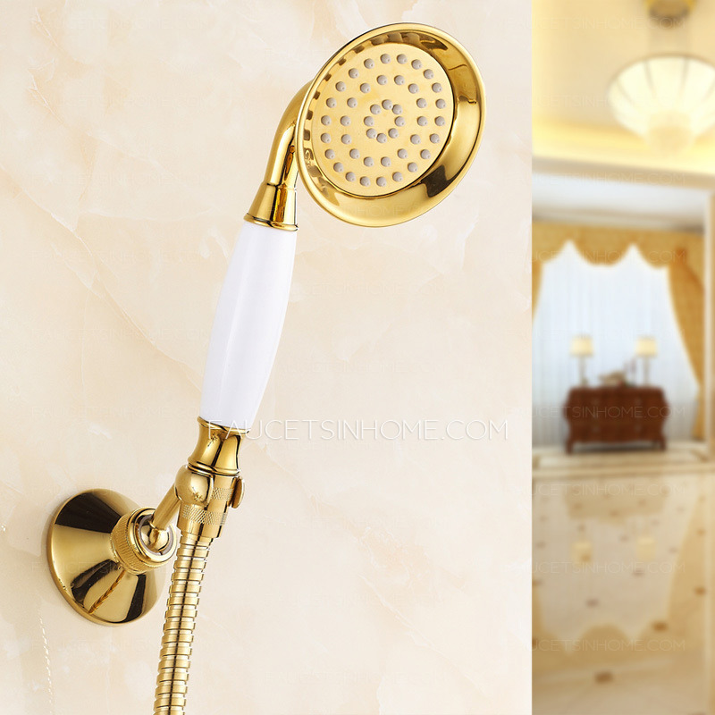 Vintage Gold Two Handle Bathtub Shower Faucet