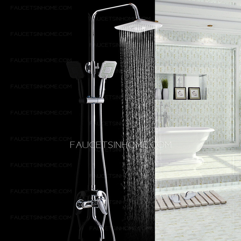 Fashion Square Shaped Top And Hand Held In Shower Faucet