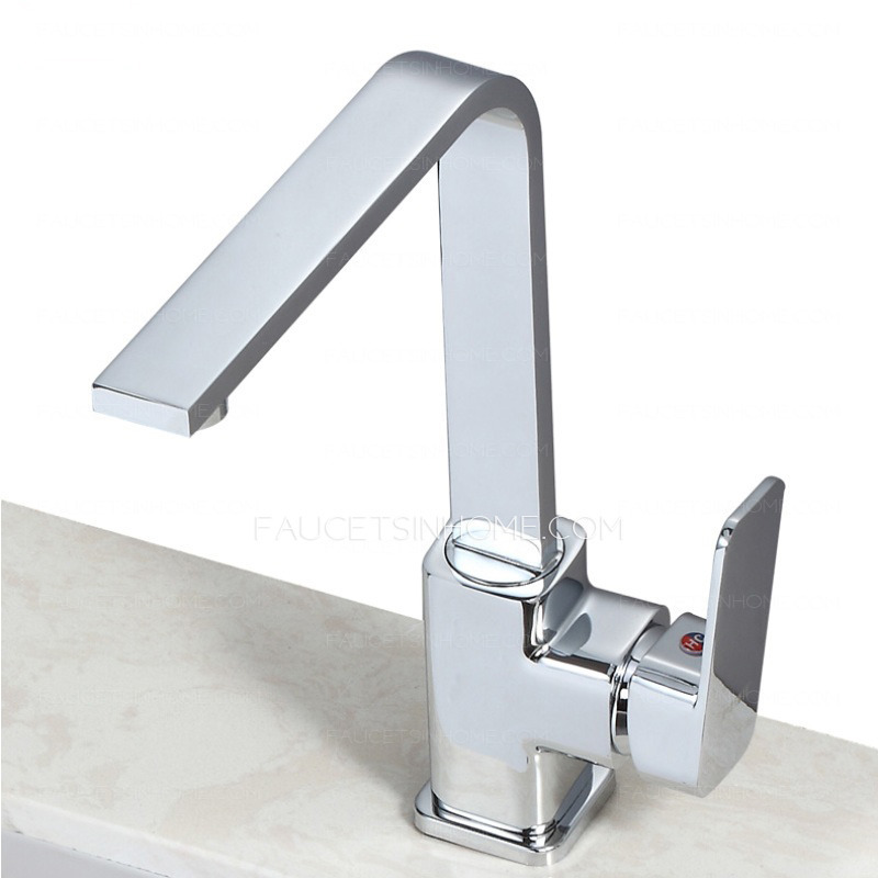 Contemporary Brass Single Hanlde Kitchen Sink Faucet