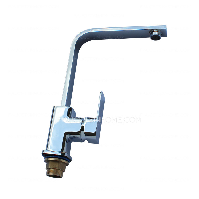 Contemporary Brass Single Hanlde Kitchen Sink Faucet