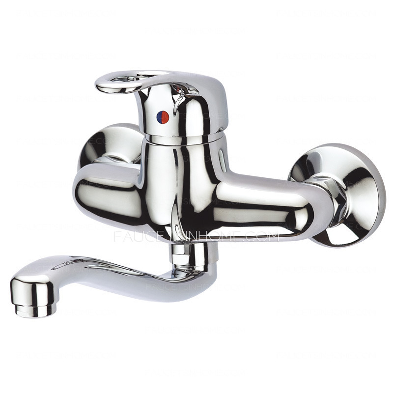 Top Rated Wall Mounted Two Holes Kitchen Sink Faucet 