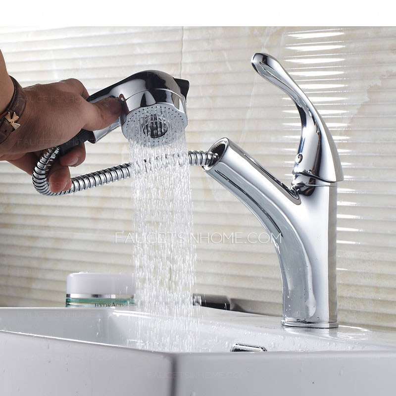 Rotatable Pullout Spray Bathroom Faucet