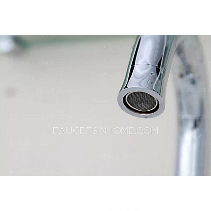 Simple Brass Rotatable Streamlined Thick Bathroom Faucet