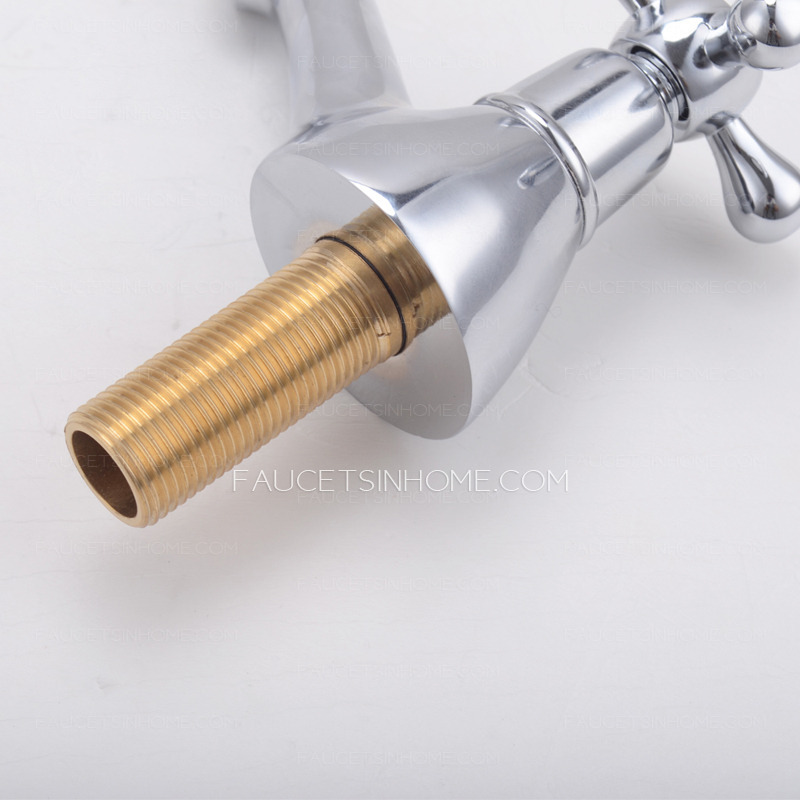 Small Single Cross Handle Cold Water Bathroom Sink Faucet 