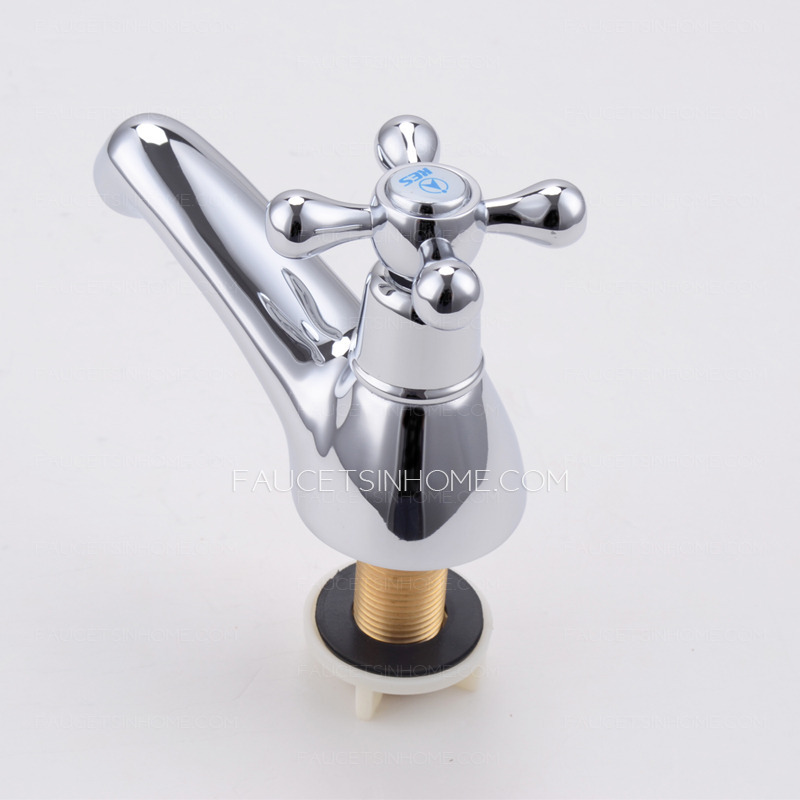 Small Single Cross Handle Cold Water Bathroom Sink Faucet 