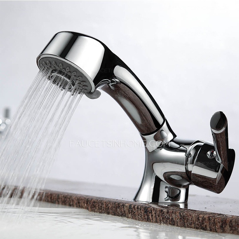 Cool Pullout Spray Single Handle One Hole Bathroom Faucet