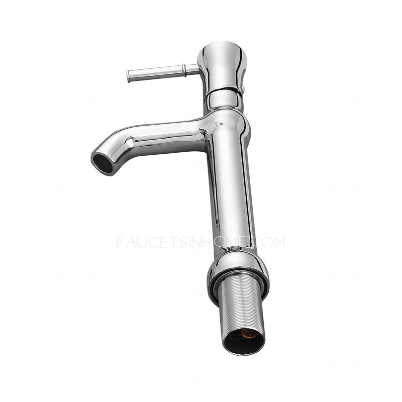 Modern Tall Brass Vessel Deck Mounted Bathroom Sink Faucet