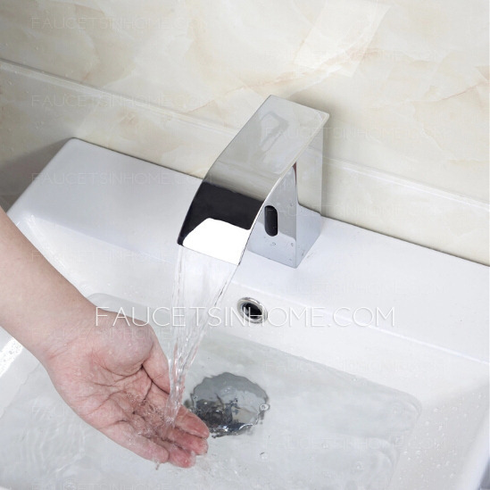 gotonovo Fashion Chrome Brass Waterfall Automatic Touchless Sink Faucet