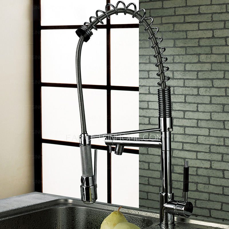 Modern Full Rotatable Brass Pullout Spray LED Sink Faucet
