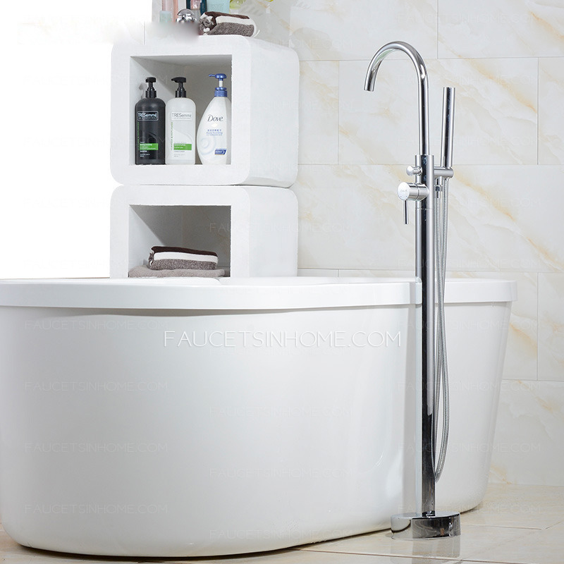 High End Floor Standing Rotatable Bathtub Faucet Shower System