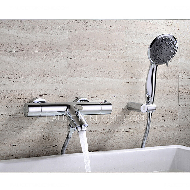Simple Brass Two Handles Bathtub Faucet Without Shower 