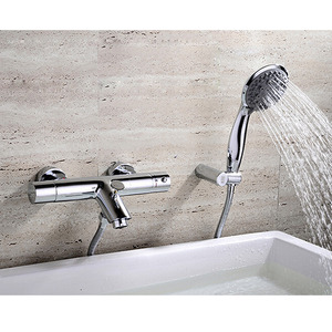 Simple Brass Two Handles Bathtub Faucet Without Shower 