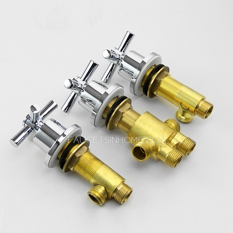 High End Brass Cross Handle Bathtub Shower Faucet 