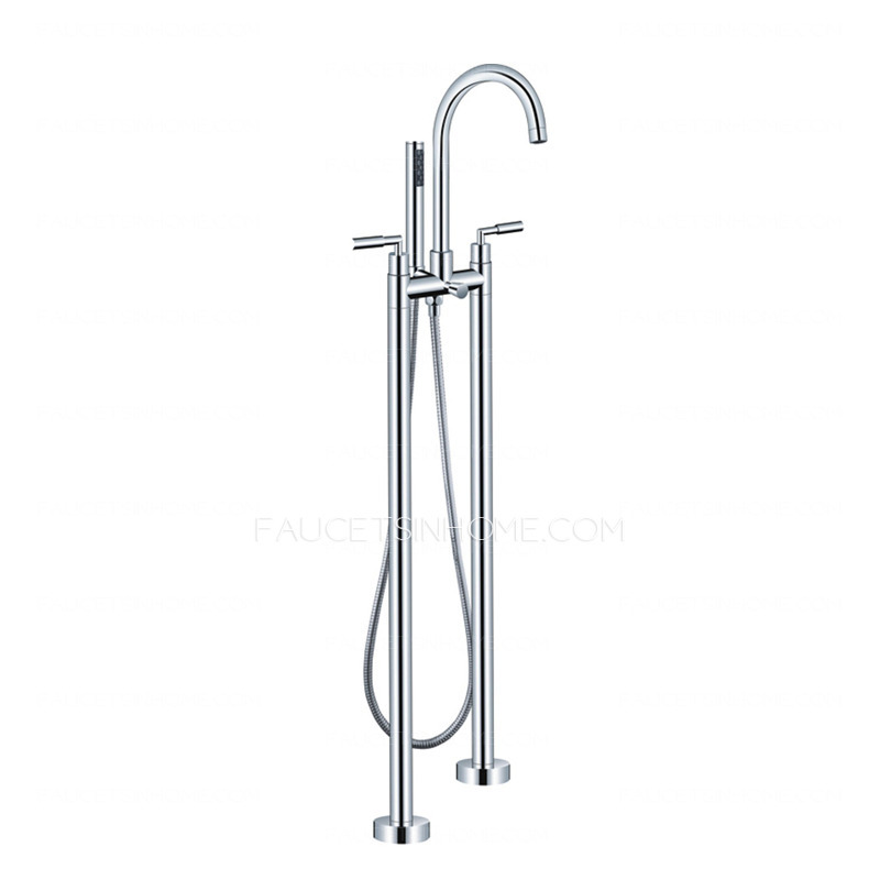 Designed Brass Two Hole Clawfoot Bathtub Shower Faucet 