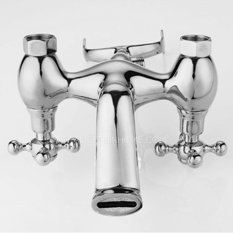 Luxury Silver Vintage Wall Mount Bathtub Shower Faucet