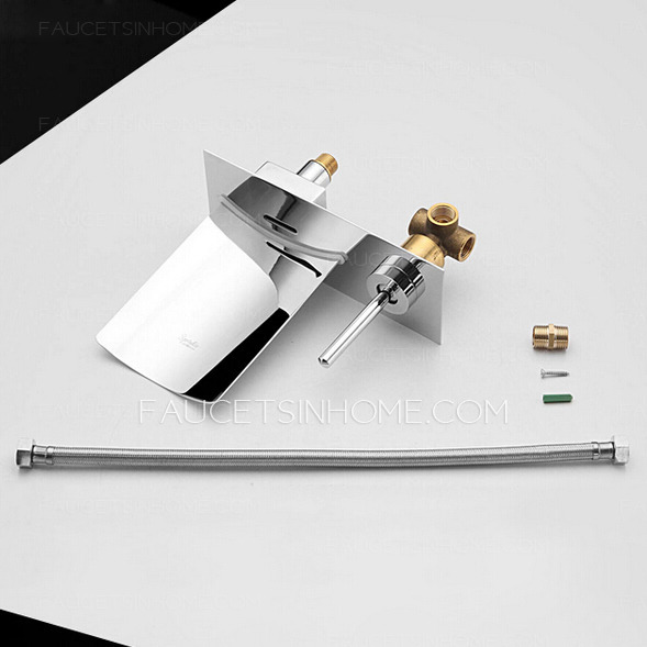 Fashion Waterfall Wall Mounted LED Automatic Faucet