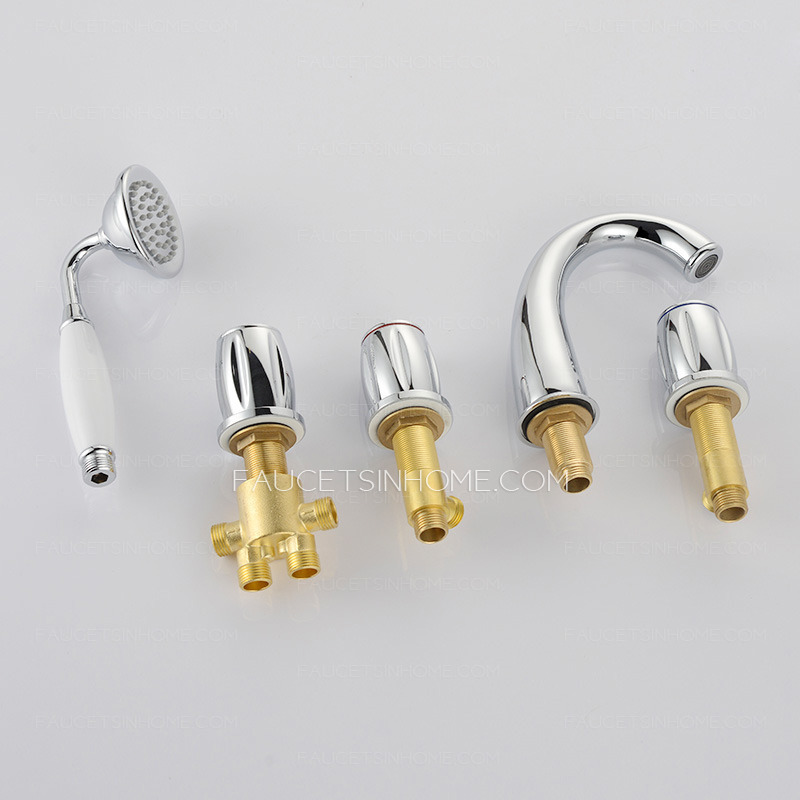 Designed Sidespray Five Hole Hand Held In Bathtub Faucet