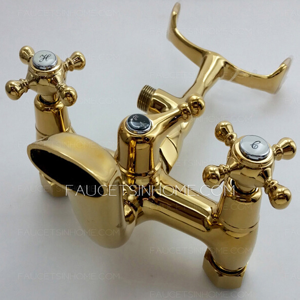 Vintage Sidespray Two Holes Tall Bathtub Shower Faucet