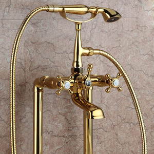 Vintage Sidespray Two Holes Tall Bathtub Shower Faucet