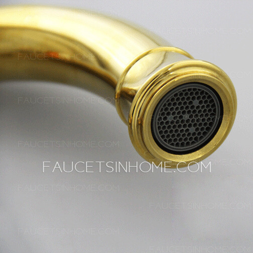 Vintage Freestanding Gold Bathtub Cross Handle Shower Faucet