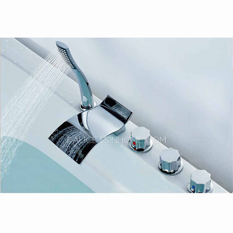 Fashion Designed Waving Shaped Five Hole Bathtub Shower Faucet