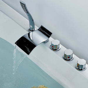 Fashion Designed Waving Shaped Five Hole Bathtub Shower Faucet