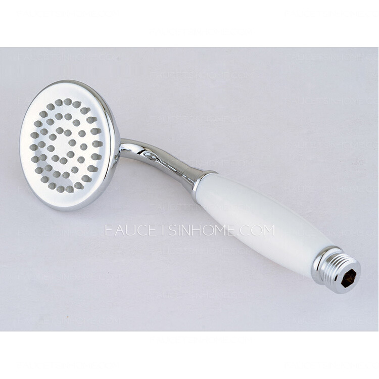 Antique White Ceramic Handle Side Spray Bathtub Shower Faucet