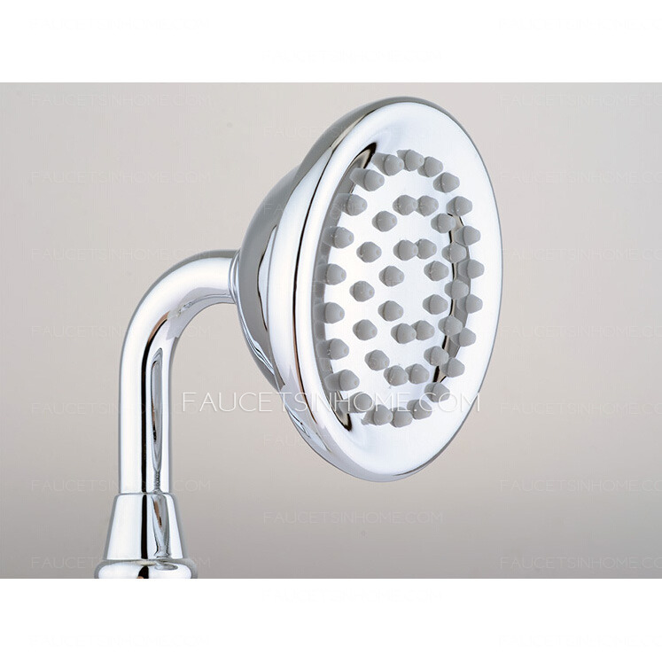 Antique White Ceramic Handle Side Spray Bathtub Shower Faucet