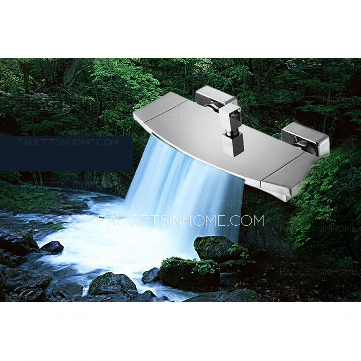 Designed Waterfall Wall Mount Three Hole Bathtub Shower Faucet