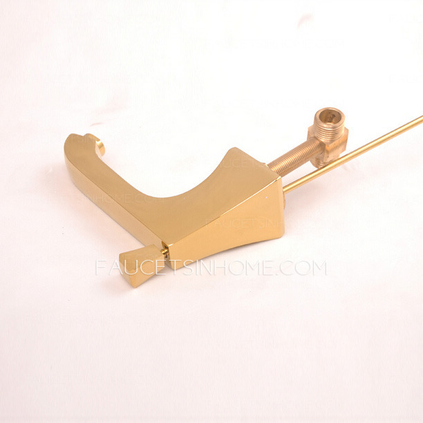 Modern Golden Three Hole Two Handles Roman Bathtub Faucet