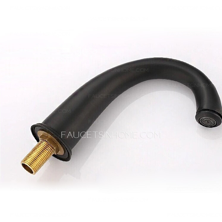 Vintage Black Three Hole Side Spray Roman Bathtub Faucet