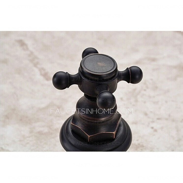 Vintage Black Oil Rubbed Bronze Three Hole Bathtub Faucet