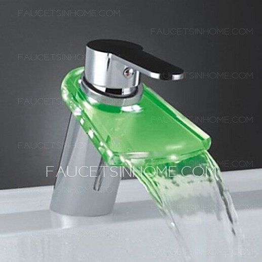 Cheap Simple Single Handle LED Bathroom Sink Faucet