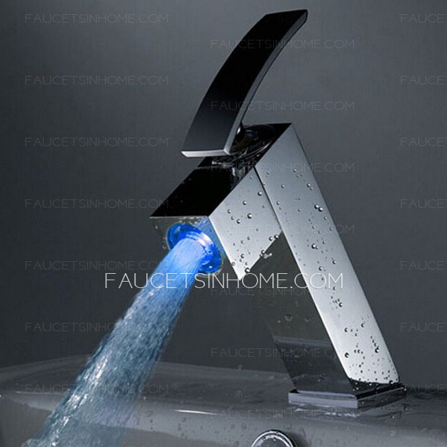 Cool Single Handle One Hole LED Bathroom Sink Faucet