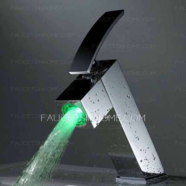 Cool Single Handle One Hole LED Bathroom Sink Faucet