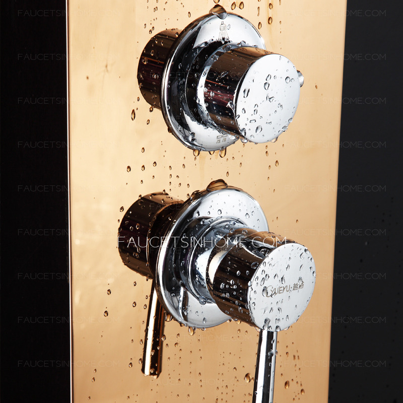 Modern Wall Mount Stainless Steel Rose Gold Shower Faucet