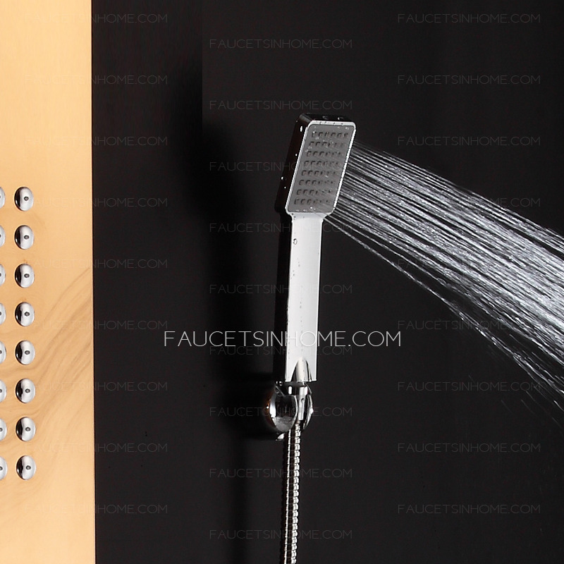 Modern Wall Mount Stainless Steel Rose Gold Shower Faucet