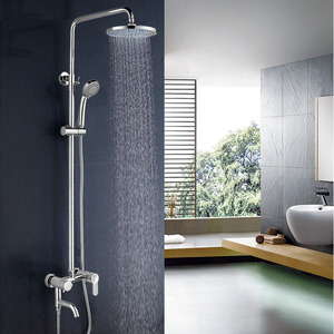 Modern Wall Mount Two Handles Outside Shower Faucet