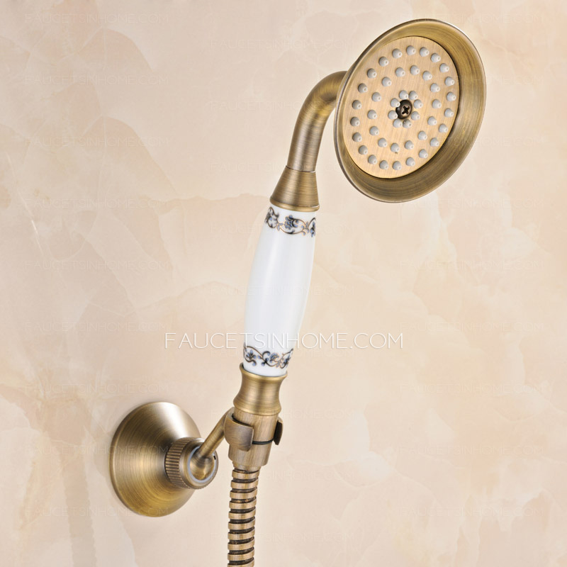 Vintage Wall Mounted Three Holes Shower Faucet For Bathroom 