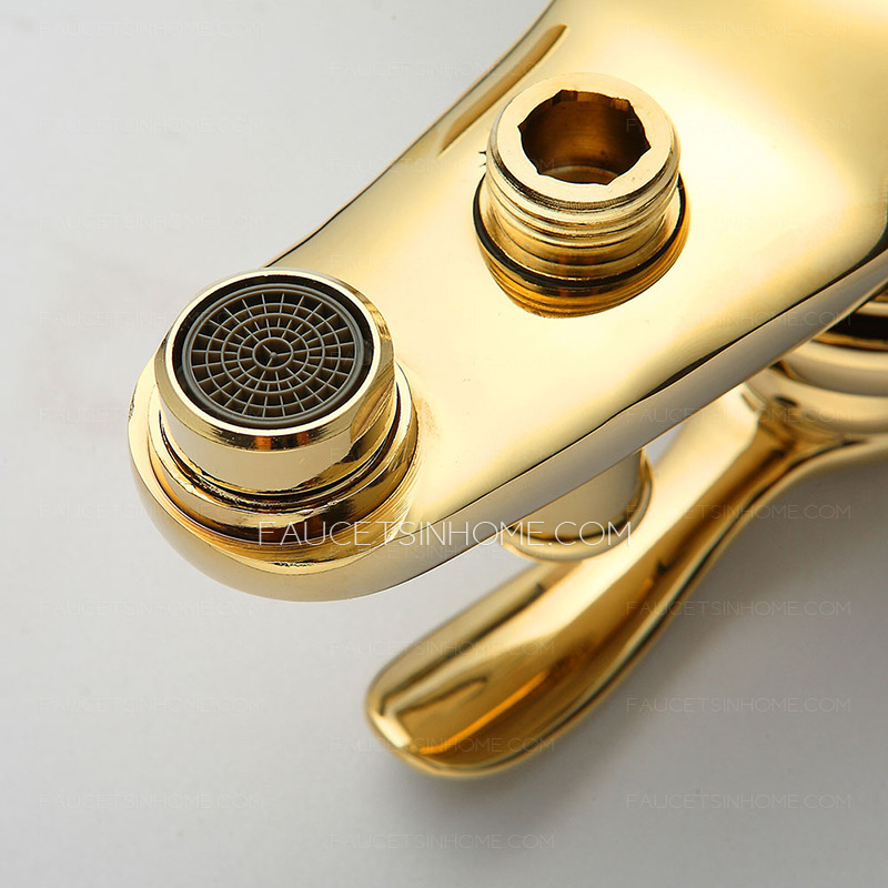 Simple Gold Tub Shower Faucet With Hand Shower In