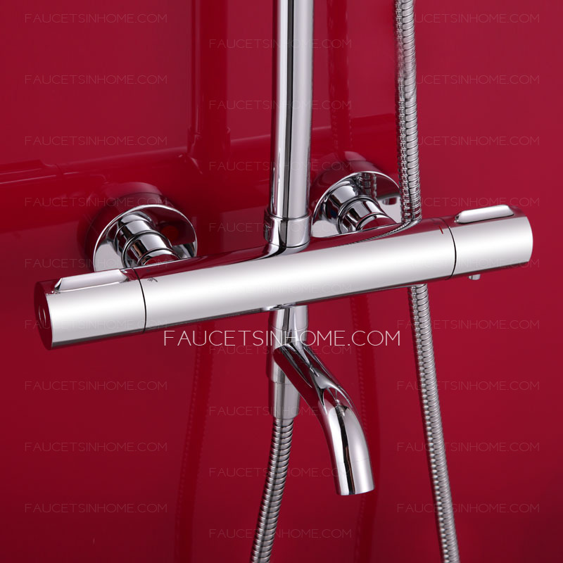 High End Thermostatic Exposed Outdoor Shower Faucet System