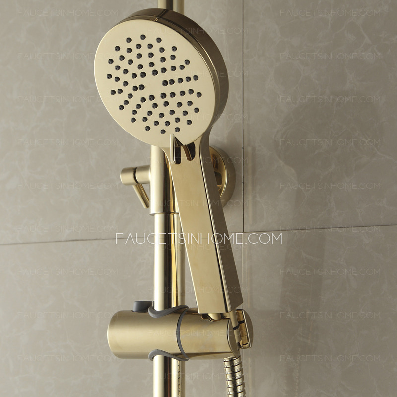 Vintage Gold Elevating Outside Shower Faucet System