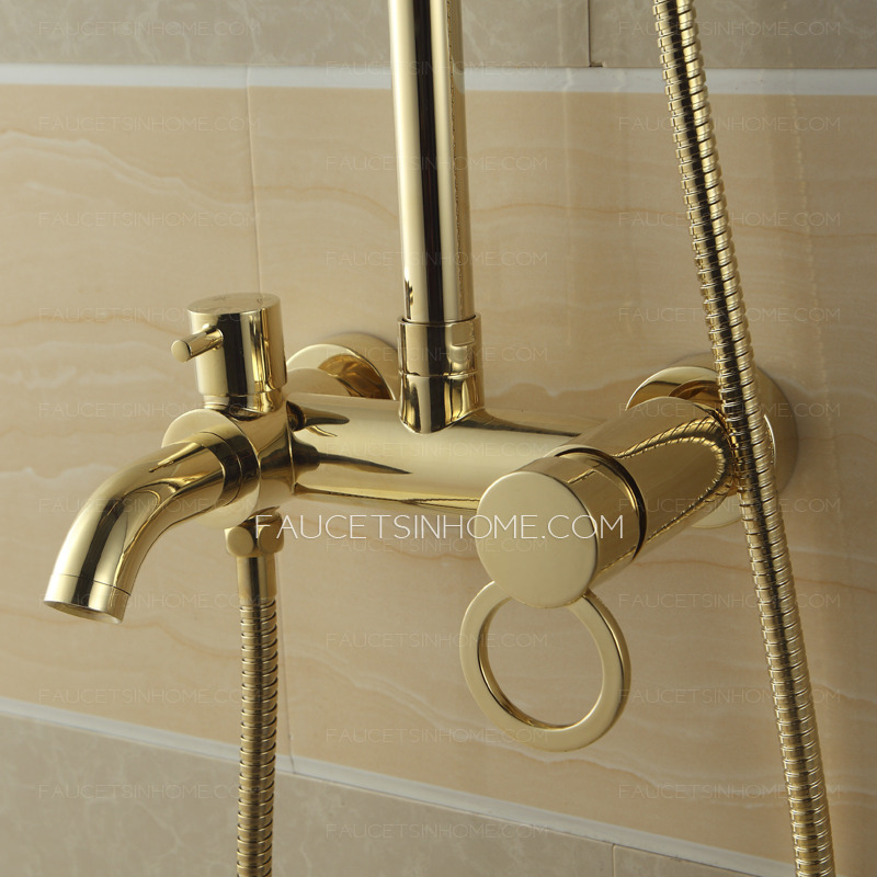 Vintage Gold Elevating Outside Shower Faucet System