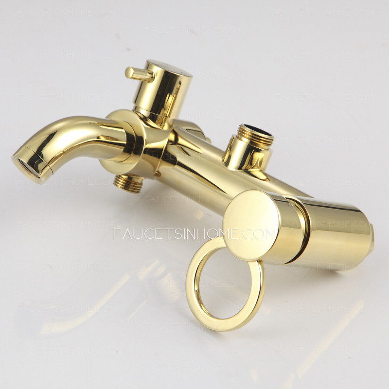 Vintage Gold Elevating Outside Shower Faucet System
