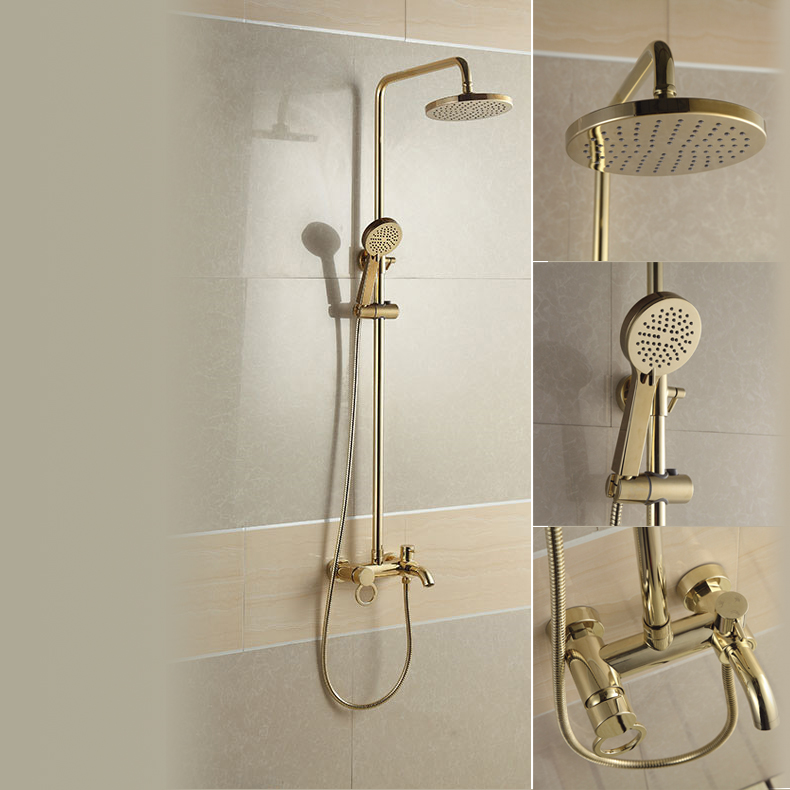 Vintage Gold Elevating Outside Shower Faucet System