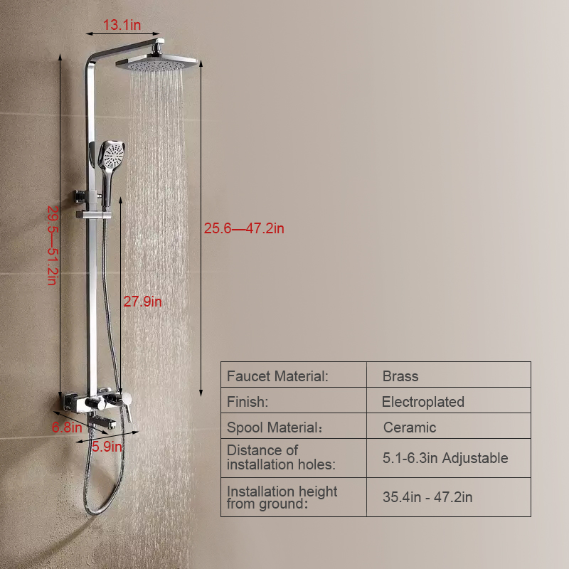 Modern Designed Outdoor Exposed Shower Faucet System